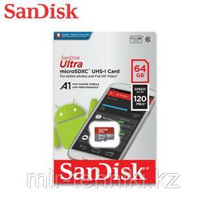 Карта памяти Sandisk Ultra microSDXC UHS-I 64GB 120MB/S