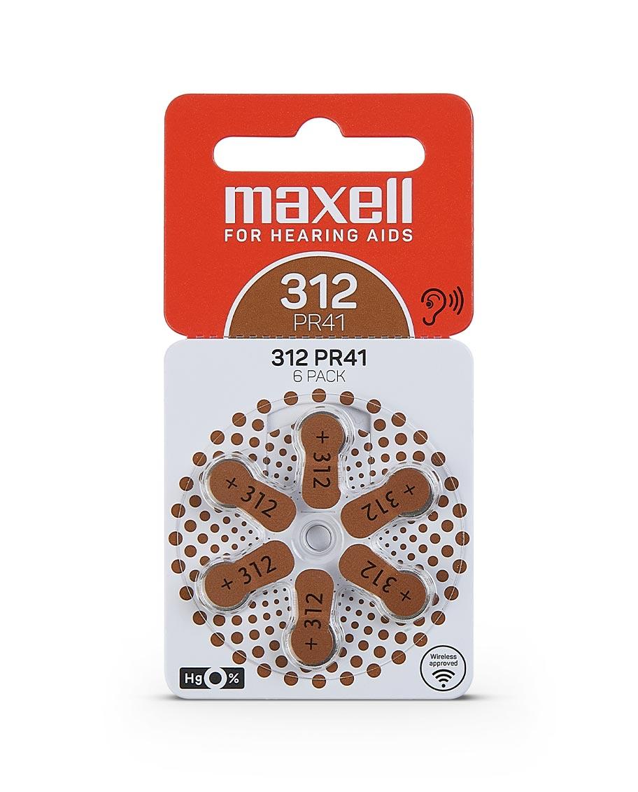 Батарейки для слухового аппарата 312 PR41 (312) 6шт/уп MAXELL