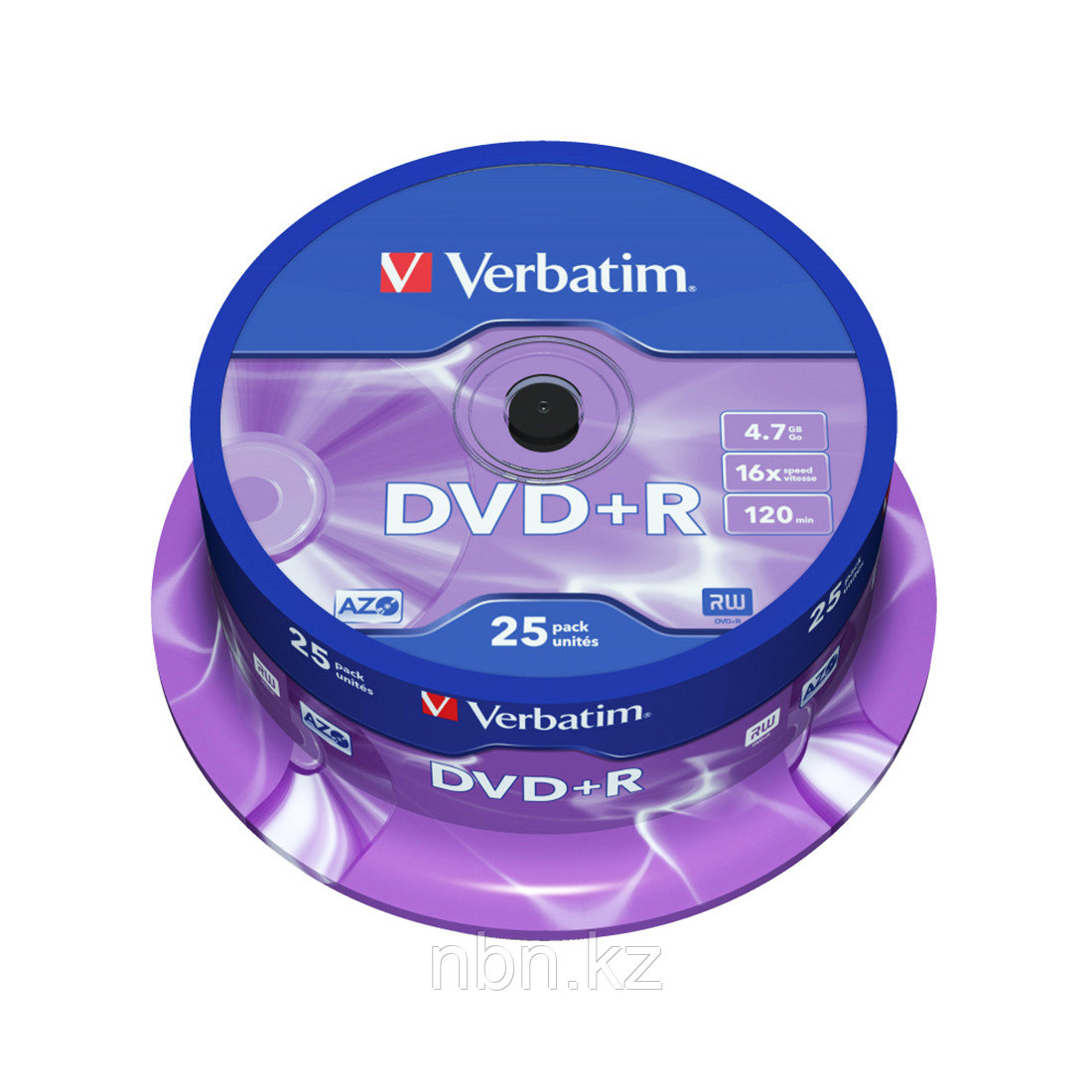 Диск DVD+R Verbatim (43500) 4.7GB 25штук Незаписанный - фото 2 - id-p87151791