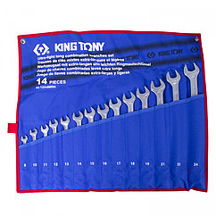 KING TONY Набор комбинированных удлиненных ключей, 8-24 мм, чехол из теторона, 14 предметов KING TONY 12A4MRN