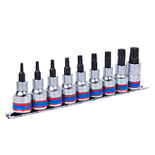 KING TONY Набор торцевых насадок 1/2", TORX, Т20-Т60 мм, L = 60 мм, 9 предметов KING TONY 4109PR10