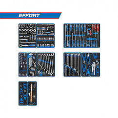 KING TONY Набор инструментов "EFFORT" для тележки, 12 ложементов, 235 предметов KING TONY 934-235MRVD