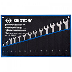 KING TONY Набор комбинированных ключей, 6-24 мм, чехол из теторона, 13 предметов KING TONY 12D13MRN