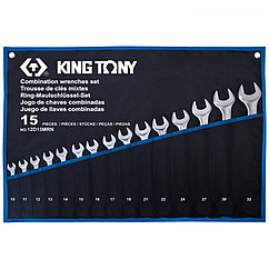 KING TONY Набор комбинированных ключей, 10-32 мм, чехол из теторона, 15 предметов KING TONY 12D15MRN