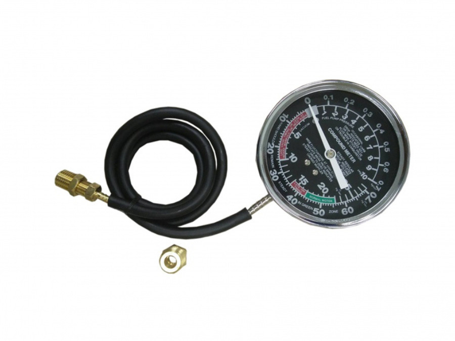 МАСТАК Вакуумметр, от -1 до 1 бар, комплект адаптеров, кейс, 5 предметов МАСТАК 120-30003C, фото 1