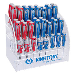 KING TONY Стенд со стандартными отвертками, серии 1421, 1422, 1423, 1427, 40 предметов KING TONY 31427MR