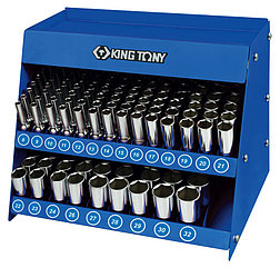KING TONY Стенд с глубокими торцевыми головками 1/2", 8-32 мм, серия 4230M, 165 предметов KING TONY 4066MR