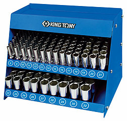 KING TONY Стенд с глубокими торцевыми головками 1/2", 8-32 мм, серия 4235M, 165 предметов KING TONY 4566MR
