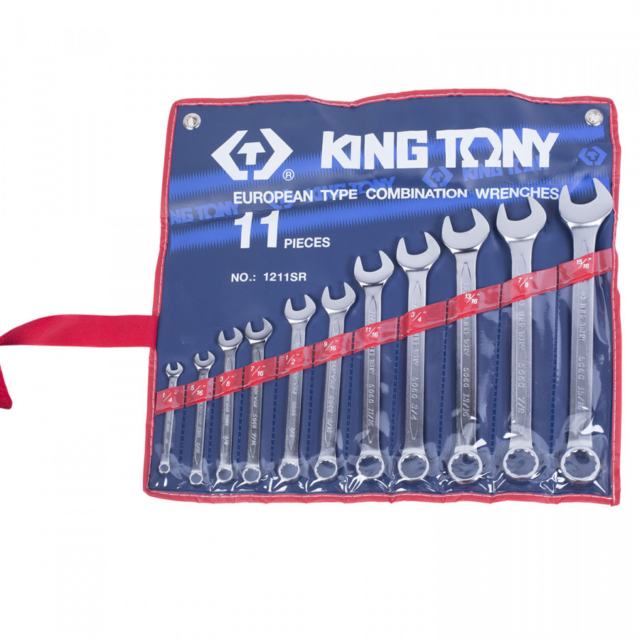 KING TONY Набор комбинированных ключей, 1/4"-15/16", 11 предметов KING TONY 1211SR