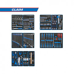 KING TONY Набор инструментов "CLAIM" для тележки, 13 ложементов, 286 предметов KING TONY 934-286MRVD