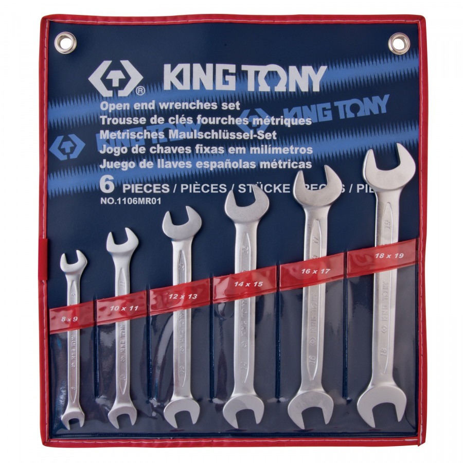 KING TONY Набор рожковых ключей, 8-19 мм, 6 предметов KING TONY 1106MR01