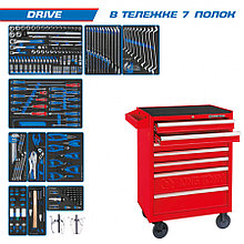 KING TONY Набор инструментов "DRIVE" в красной тележке, 251 предмет KING TONY 934-251MRV