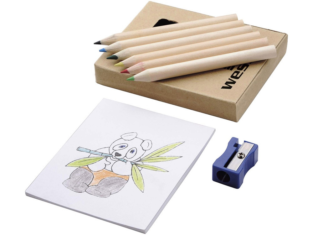 Набор для рисования: 6 цветных карандашей, точилка, раскраска - фото 4 - id-p87175597