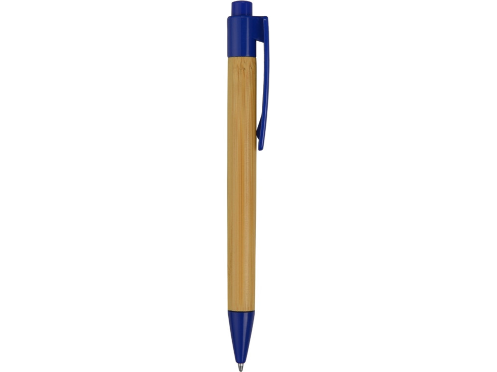 Ручка шариковая Borneo из бамбука, синий, черные чернила - фото 3 - id-p87175682