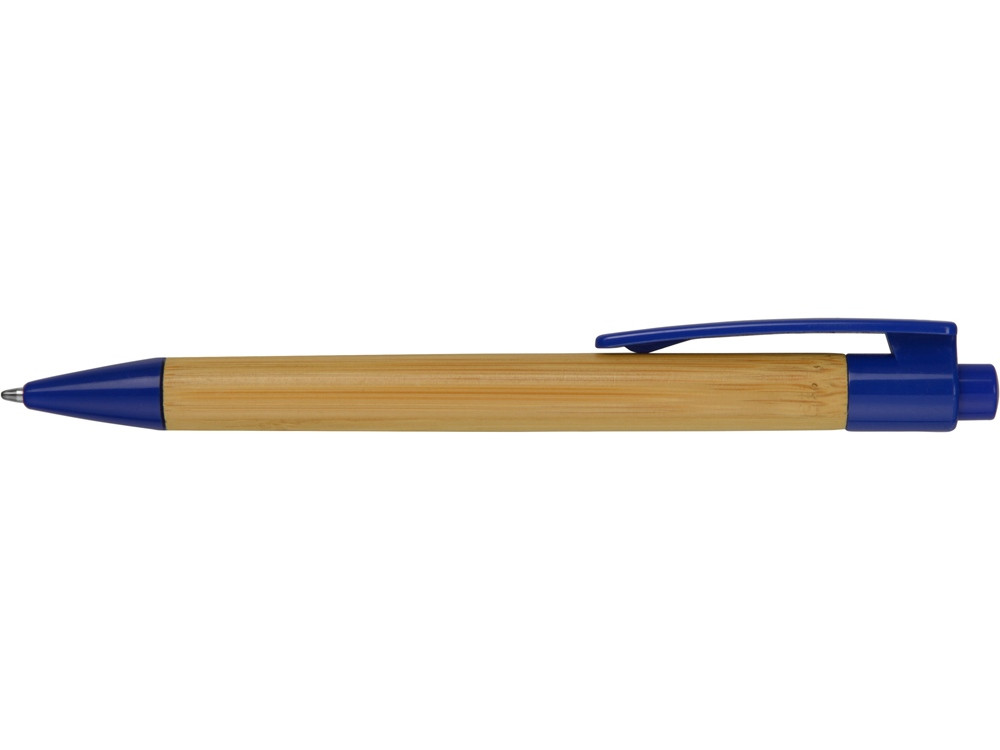 Ручка шариковая Borneo из бамбука, синий, черные чернила - фото 4 - id-p87175682