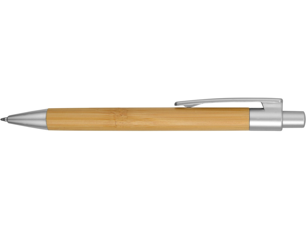 Ручка шариковая Borneo из бамбука, серебряный, черные чернила - фото 4 - id-p87175683