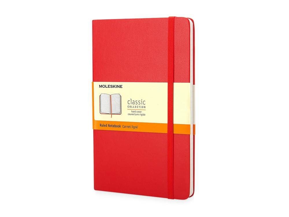 Записная книжка Moleskine Classic (в линейку) в твердой обложке, Pocket (9x14см), красный - фото 1 - id-p87177678