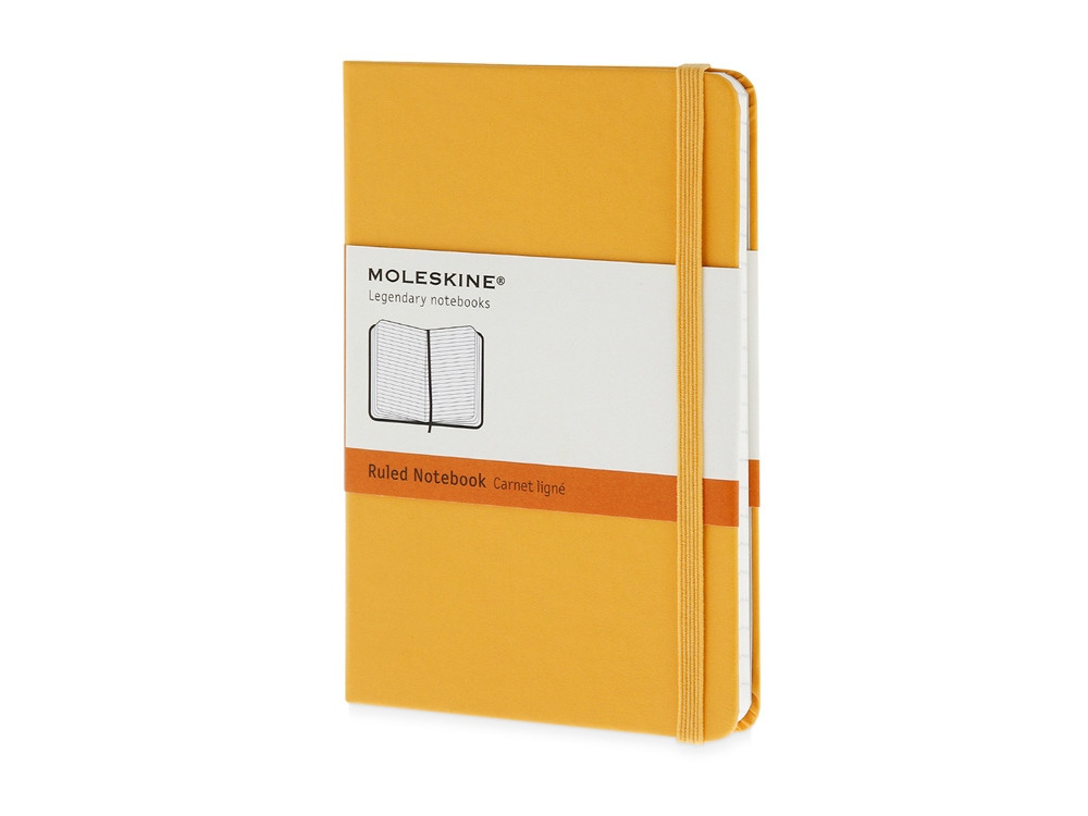 Записная книжка Moleskine Classic (в линейку) в твердой обложке, Pocket (9x14см), оранжевый - фото 1 - id-p87177683