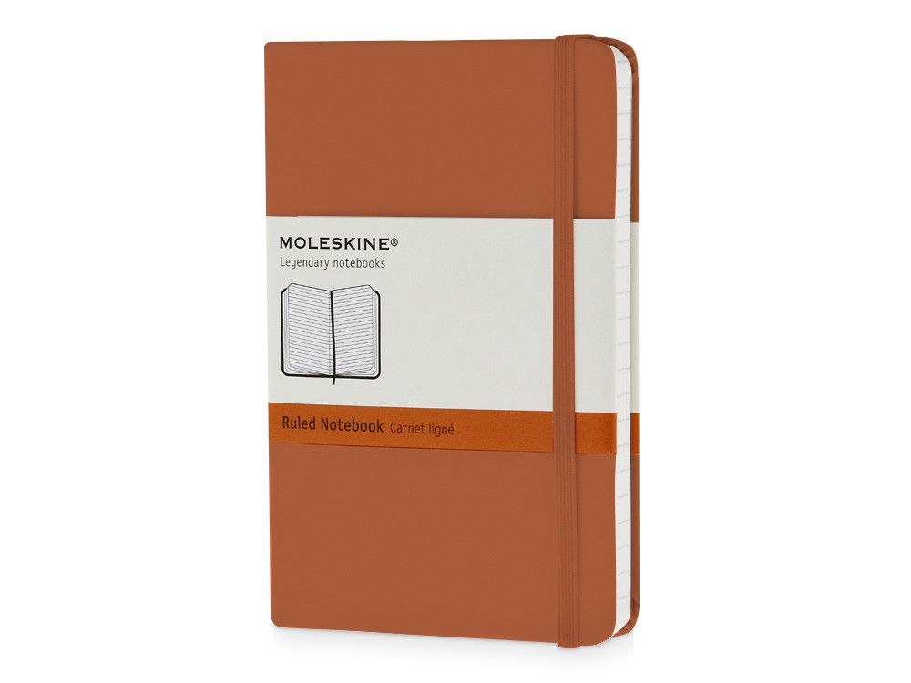 Записная книжка Moleskine Classic (в линейку) в твердой обложке, Pocket (9x14см), оранжевый коралл - фото 1 - id-p87177695