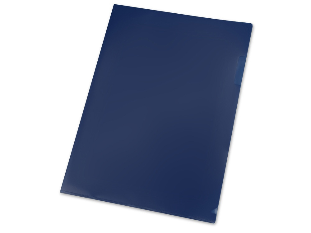 Папка- уголок, для формата А4, плотность 180 мкм, синий матовый - фото 1 - id-p87178645