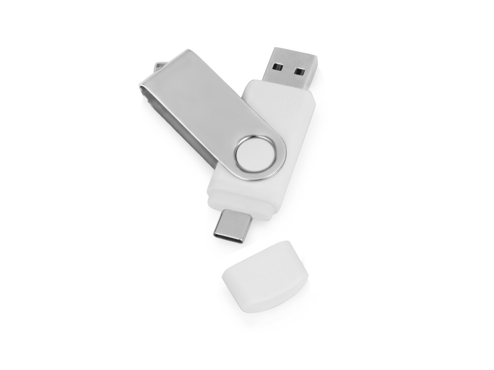 USB3.0/USB Type-C флешка на 16 Гб Квебек C, белый - фото 1 - id-p87180570