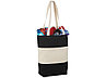 Хлопковая сумка Colour Block, черный/бежевый, фото 2
