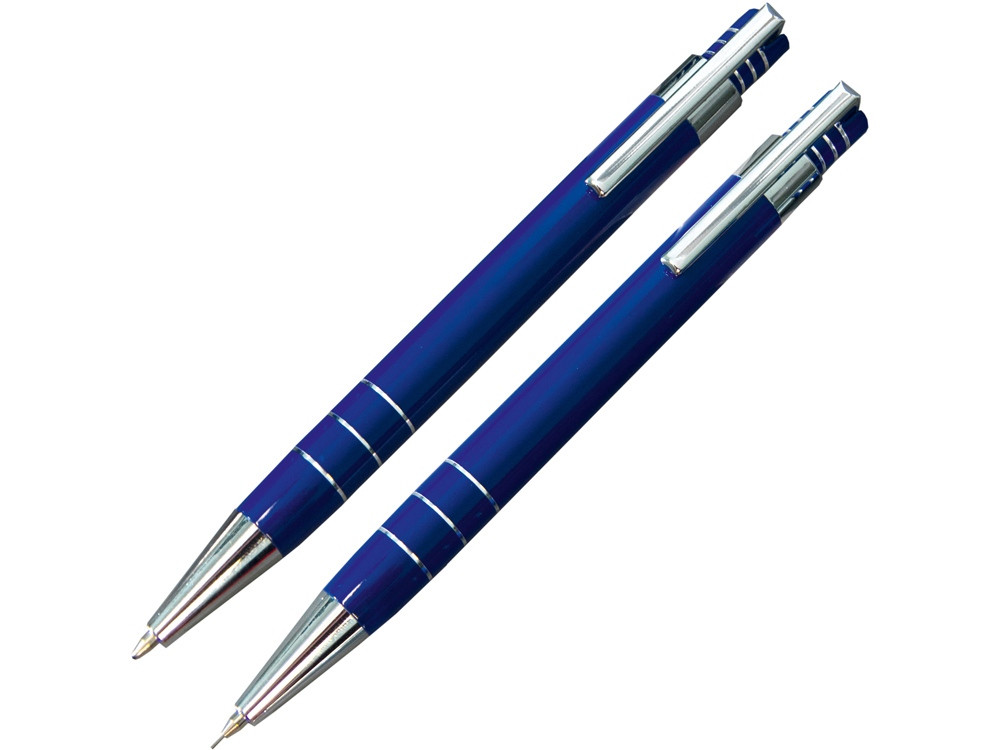 Набор Эльба: ручка шариковая, механический карандаш в футляре синий - фото 1 - id-p87175279