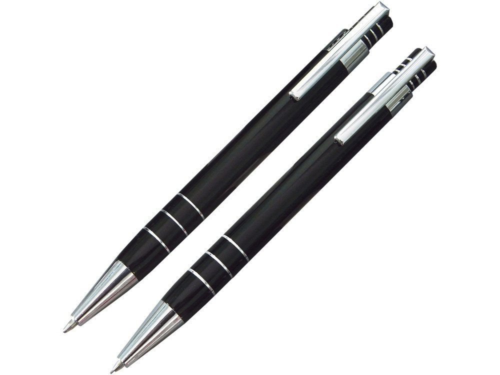 Набор Эльба: ручка шариковая, механический карандаш в футляре черный - фото 1 - id-p87175280