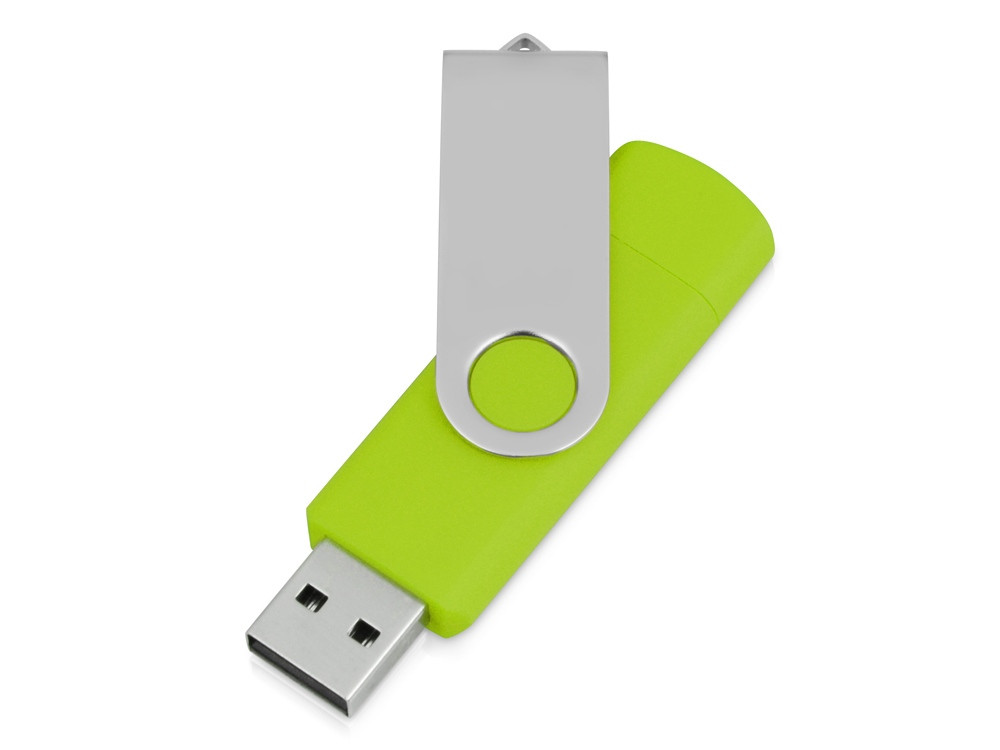 USB/micro USB-флешка 2.0 на 16 Гб Квебек OTG, зеленое яблоко - фото 2 - id-p87179959