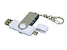 Флешка с  поворотным механизмом, c дополнительным разъемом Micro USB, 16 Гб, белый, фото 2