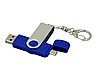 Флешка с  поворотным механизмом, c дополнительным разъемом Micro USB, 16 Гб, синий, фото 2