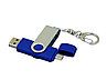 Флешка с  поворотным механизмом, c дополнительным разъемом Micro USB, 32 Гб, синий, фото 2