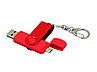 Флешка с поворотным механизмом, c дополнительным разъемом Micro USB, 16 Гб, красный, фото 2