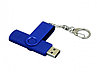 Флешка с поворотным механизмом, c дополнительным разъемом Micro USB, 32 Гб, синий, фото 3
