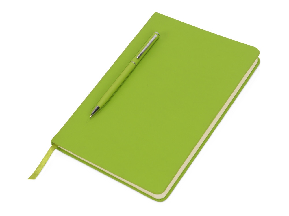 Блокнот А5 Magnet 14,3*21 с магнитным держателем для ручки, зеленое яблоко - фото 2 - id-p87183914