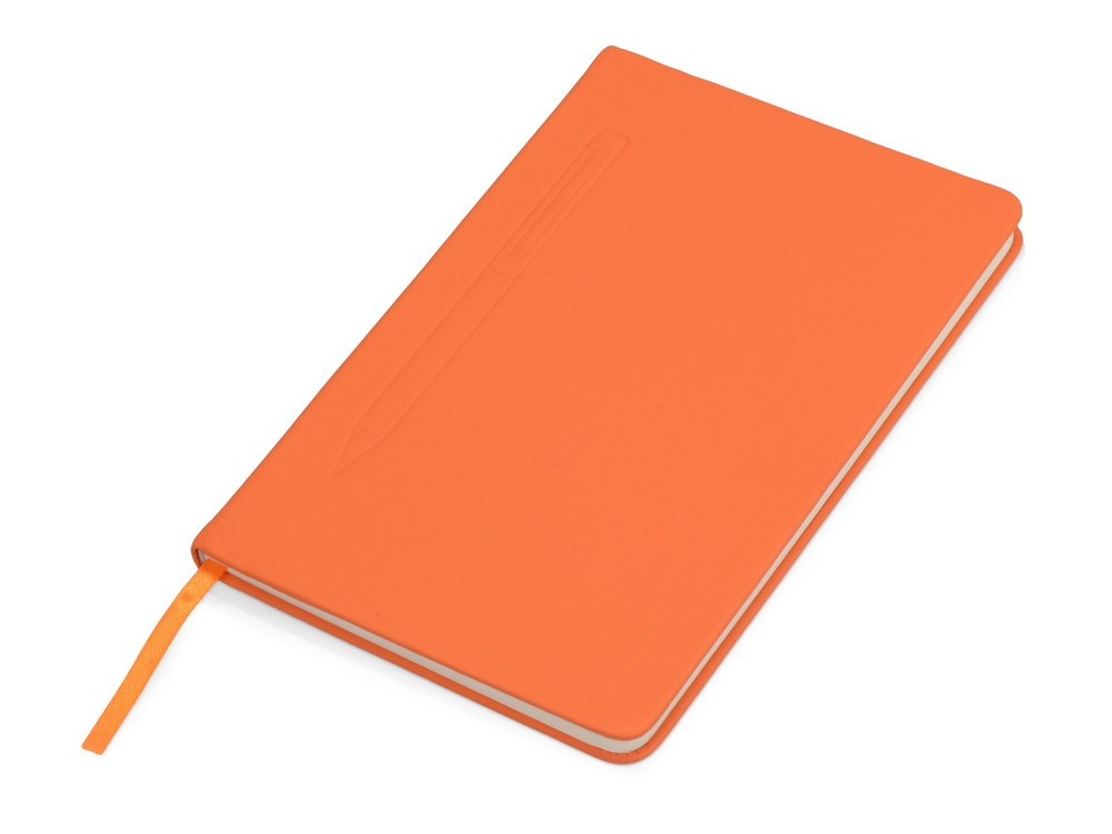 Блокнот А5 Magnet 14,3*21 с магнитным держателем для ручки, оранжевый - фото 1 - id-p87183915