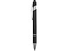 Ручка металлическая soft-touch шариковая со стилусом Sway, черный/серебристый, фото 3