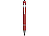 Ручка металлическая soft-touch шариковая со стилусом Sway, красный/серебристый, фото 2