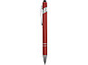 Ручка металлическая soft-touch шариковая со стилусом Sway, красный/серебристый, фото 3
