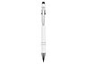 Ручка металлическая soft-touch шариковая со стилусом Sway, белый/серебристый, фото 2