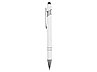 Ручка металлическая soft-touch шариковая со стилусом Sway, белый/серебристый, фото 3