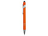 Ручка металлическая soft-touch шариковая со стилусом Sway, оранжевый/серебристый, фото 3