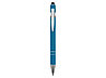 Ручка металлическая soft-touch шариковая со стилусом Sway, синий/серебристый, фото 2