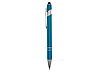 Ручка металлическая soft-touch шариковая со стилусом Sway, синий/серебристый, фото 3