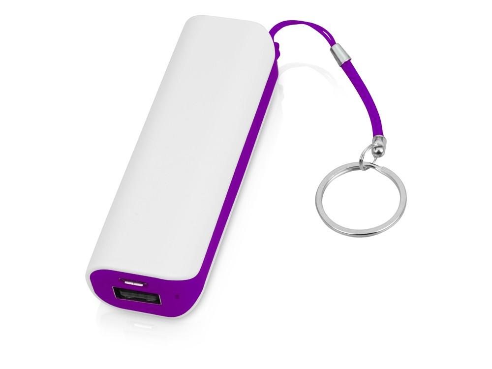 Портативное зарядное устройство (power bank) Basis, 2000 mAh, белый/фиолетовый - фото 1 - id-p87179155