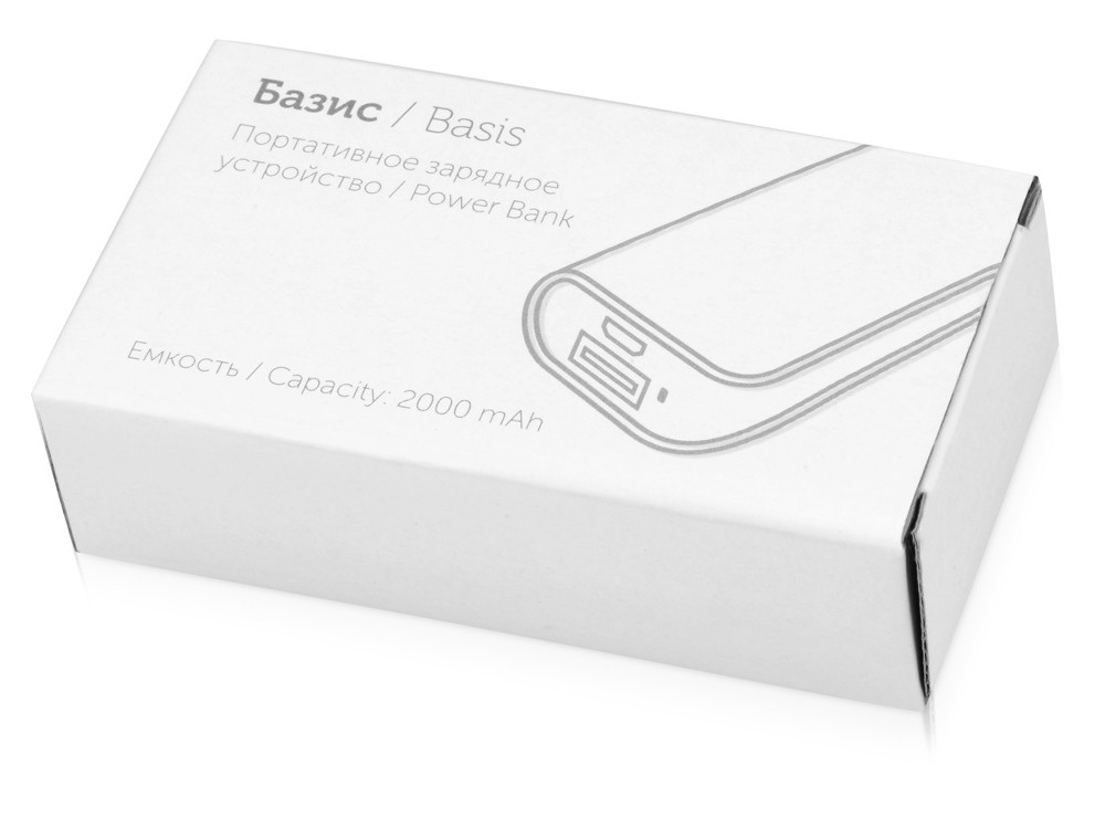 Портативное зарядное устройство (power bank) Basis, 2000 mAh, белый/фиолетовый - фото 4 - id-p87179155