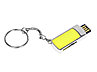 Флешка прямоугольной формы, выдвижной механизм с мини чипом, 16 Гб, желтый/серебристый, фото 2