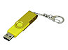 Флешка промо поворотный механизм, с однотонным металлическим клипом, 32 Гб, желтый, фото 2