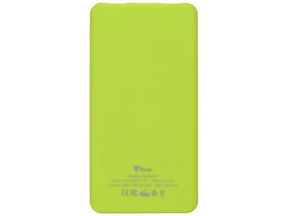 Портативное зарядное устройство Reserve с USB Type-C, 5000 mAh, зеленое яблоко - фото 3 - id-p87182312