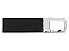Флеш-карта USB 2.0 16 Gb с карабином Hook, черный/серебристый, фото 2